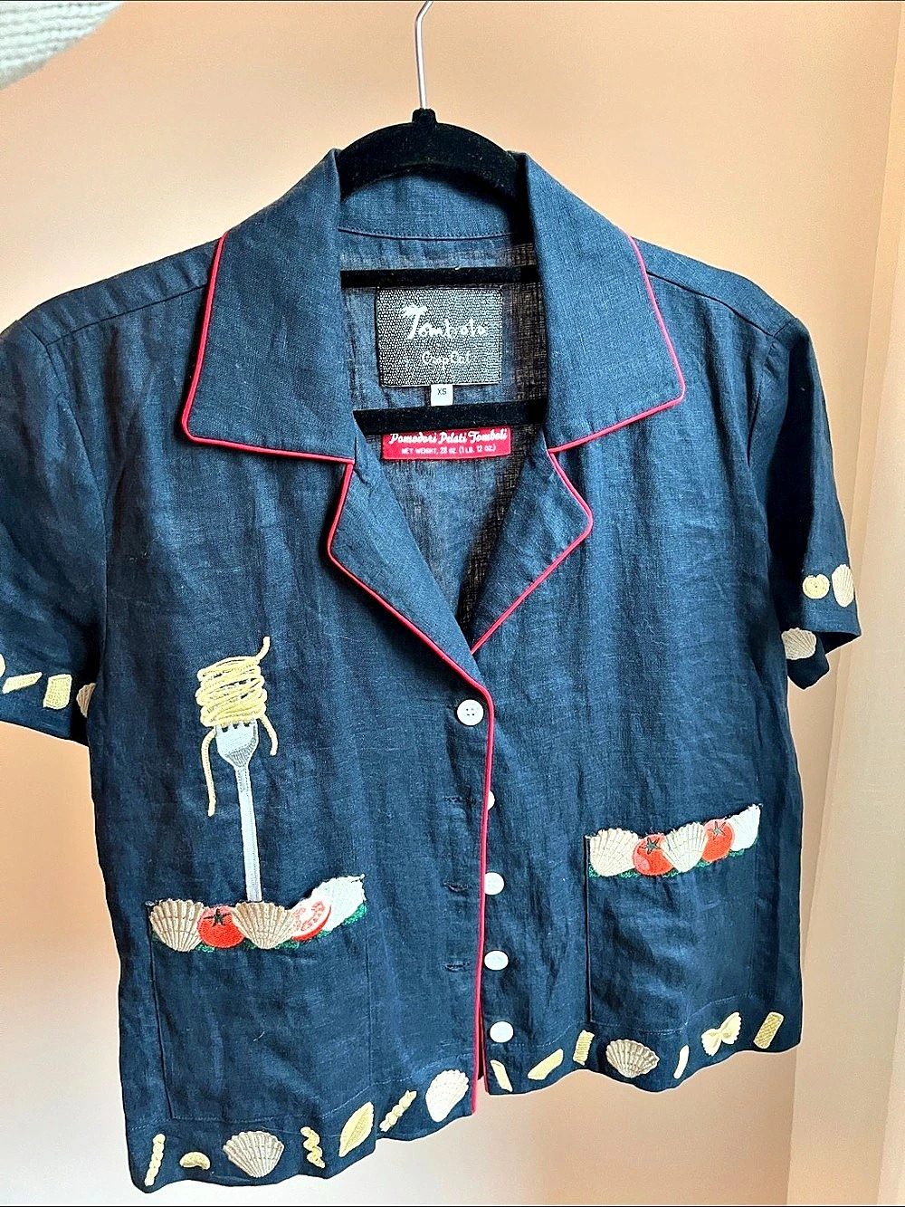 Tombolo Pasta Top Embroidered Short Sleeve
